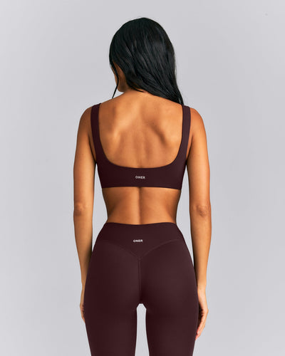 SoftMotion™ Soft Square Neck Sports Bra New Branding | Plum Brown