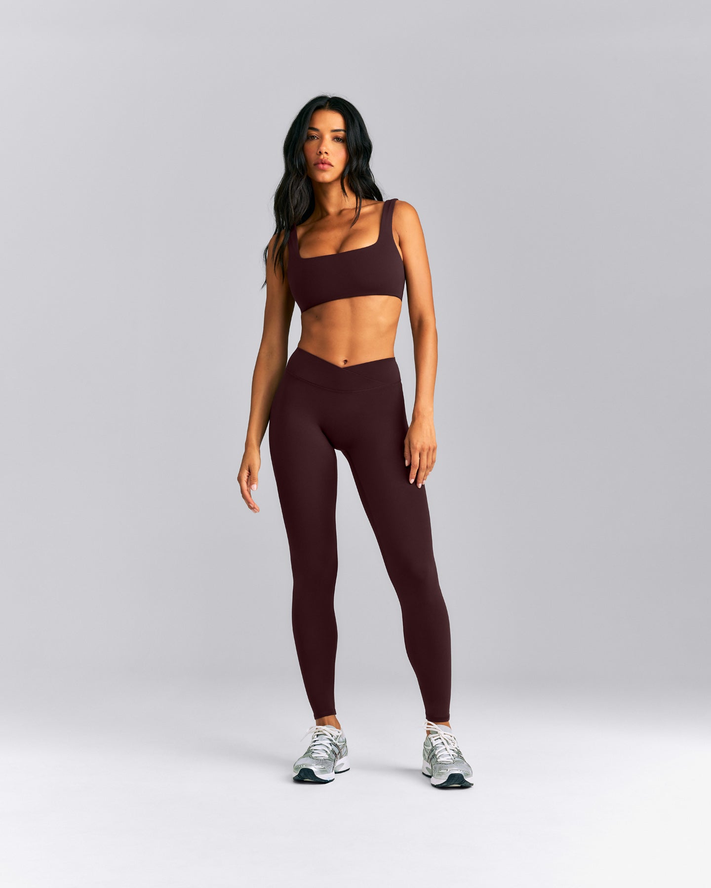 SoftMotion™ Soft Square Neck Sports Bra New Branding | Plum Brown