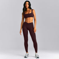 SoftMotion™ Soft Square Neck Sports Bra New Branding | Plum Brown