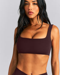 SoftMotion™ Soft Square Neck Sports Bra New Branding | Plum Brown