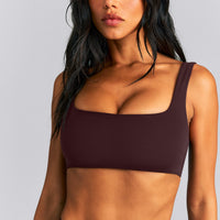 SoftMotion™ Soft Square Neck Sports Bra New Branding | Plum Brown