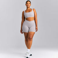 SoftMotion™ Soft Square Neck Sports Bra New Branding | Zinc Gray