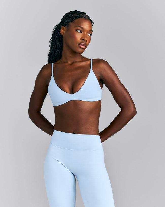 SoftMotion™ Strappy Scoop Bralette New Branding | Mist Blue