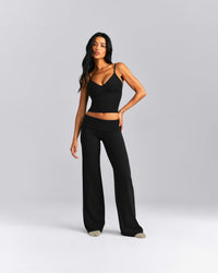 SoftMotion™ Adjustable V Neck Mid Tank Top with Built in Bra Shelf New Branding | Black