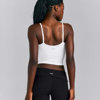 SoftMotion™ Adjustable V Neck Mid Tank Top with Built in Bra Shelf New Branding | White