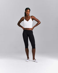 SoftMotion™ Adjustable V Neck Mid Tank Top with Built in Bra Shelf New Branding | White