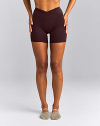 SoftMotion™ Wrap Shorts 6" New Branding | Plum Brown