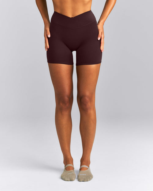 SoftMotion™ Wrap Shorts 6" New Branding | Plum Brown
