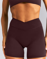 SoftMotion™ Wrap Shorts 6" New Branding | Plum Brown
