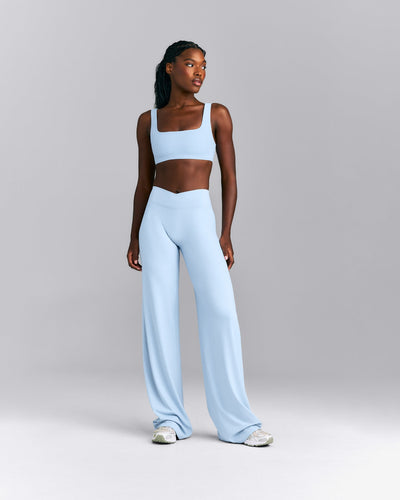 SoftMotion™ Wrap Straight Leg Trousers New Branding | Mist Blue