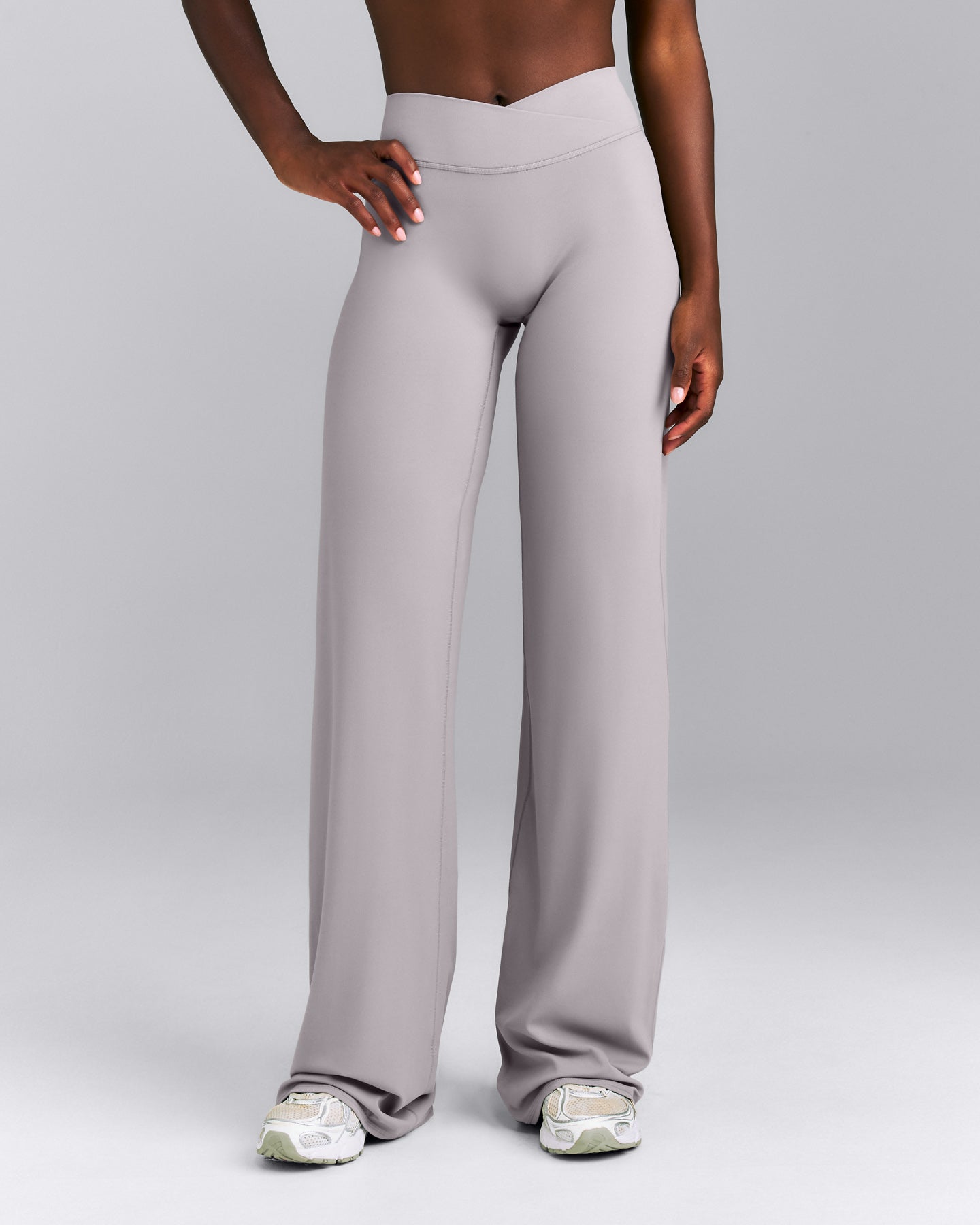 SoftMotion™ Wrap Straight Leg Trousers New Branding | Zinc Gray