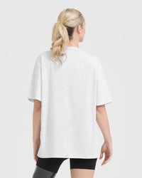 Classic Oner Graphic Oversized Lightweight T-Shirt | Light Grey Marl