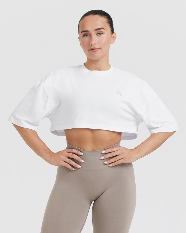 White Oversize Crop Shirt Oner | EU Women\'s Active