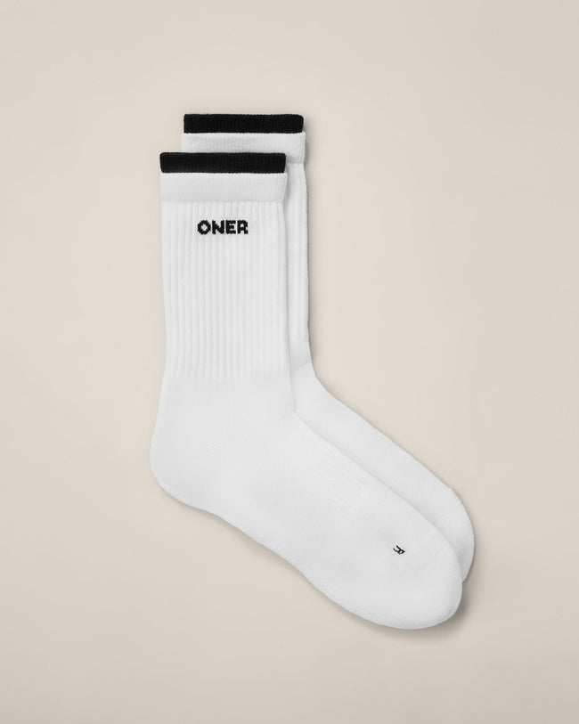 Double Layer Crew Socks 2 Pack | White