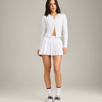 Mellow™ Rib Mid Long Sleeve Cardigan | White