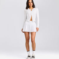 Mellow™ Rib Mid Long Sleeve Cardigan | White