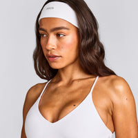 SoftMotion™ Headband with Grey Logo | White