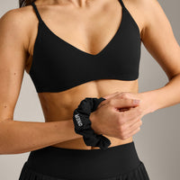 SoftMotion™ Scrunchie with Grey Logo | Black