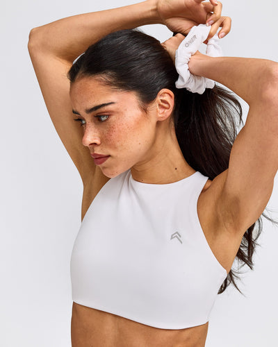 SoftMotion™ Scrunchie with Gray Logo | White