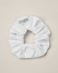 SoftMotion™ Scrunchie with Gray Logo | White