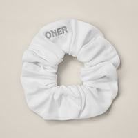 SoftMotion™ Scrunchie with Gray Logo | White