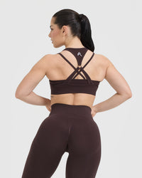 Effortless Seamless Layered Sports Bra | Plum Brown