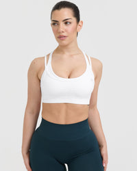 Effortless Seamless Layered Sports Bra | White