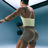 EnhanceLift™ Seamless Shorts with Grey Logo | Warm Minky