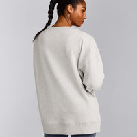 Cotton Vintage Lounge V Neck Sweatshirt | Light Gray Marl