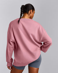 Cotton Vintage Lounge V Neck Sweatshirt | Orchid Haze