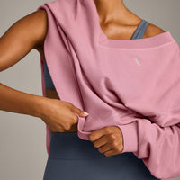 Cotton Vintage Lounge V Neck Sweatshirt | Orchid Haze