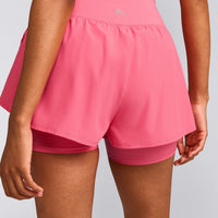 UnifiedMove™ Double Layer Shorts 5" with Reflective Logo | Hot Girl Pink