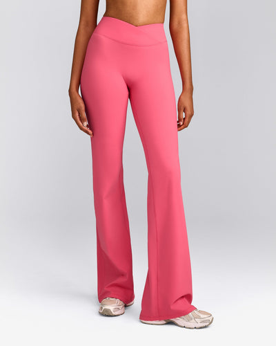 UnifiedMove™ Wrap Flared Bottoms with Reflective Logo | Hot Girl Pink