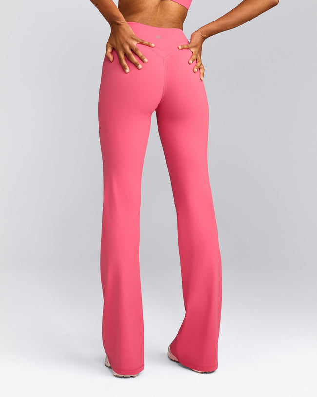 UnifiedMove™ Wrap Flared Bottoms with Reflective Logo | Hot Girl Pink