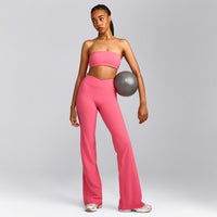 UnifiedMove™ Wrap Flared Bottoms with Reflective Logo | Hot Girl Pink
