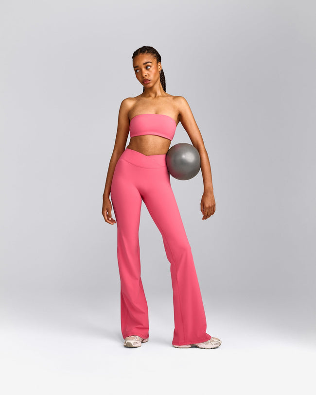 UnifiedMove™ Wrap Flared Bottoms with Reflective Logo | Hot Girl Pink