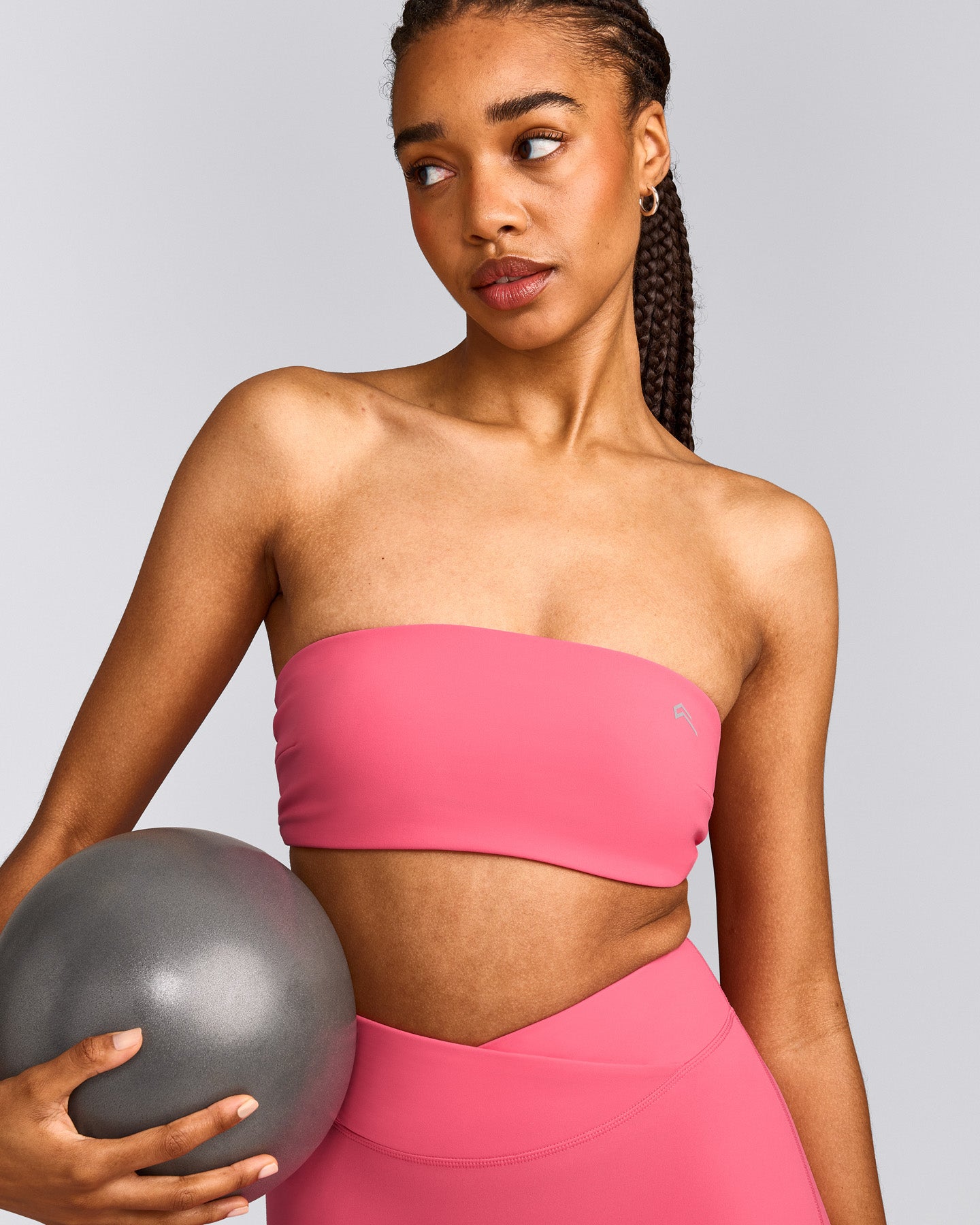 UnifiedMove™ Micro Bandeau Bralette with Reflective Logo | Hot Girl Pink