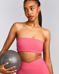 UnifiedMove™ Micro Bandeau Bralette with Reflective Logo | Hot Girl Pink