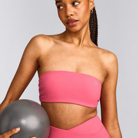 UnifiedMove™ Micro Bandeau Bralette with Reflective Logo | Hot Girl Pink