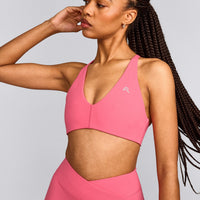 UnifiedMove™ Micro Bralette with Reflective Logo | Hot Girl Pink