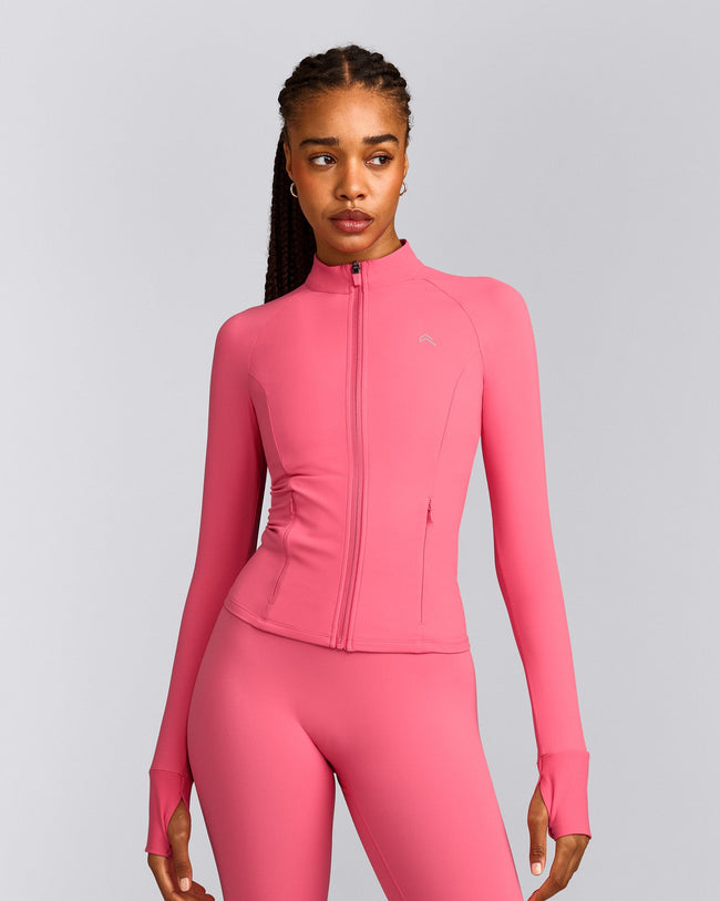 UnifiedMove™ Pocket Jacket with Reflective Logo | Hot Girl Pink