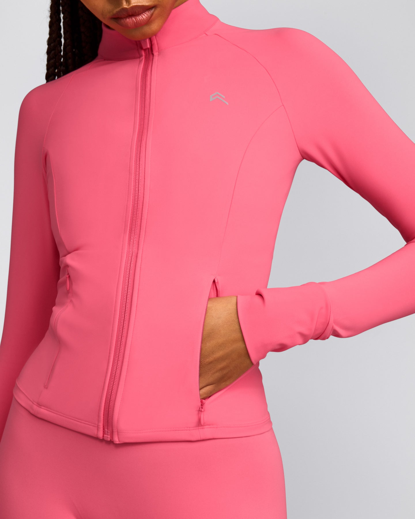 UnifiedMove™ Pocket Jacket with Reflective Logo | Hot Girl Pink