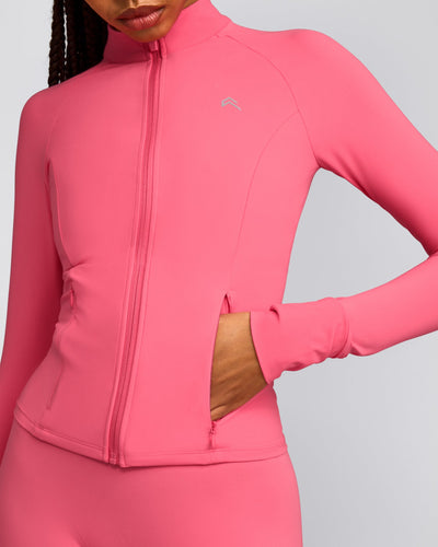 UnifiedMove™ Pocket Jacket with Reflective Logo | Hot Girl Pink