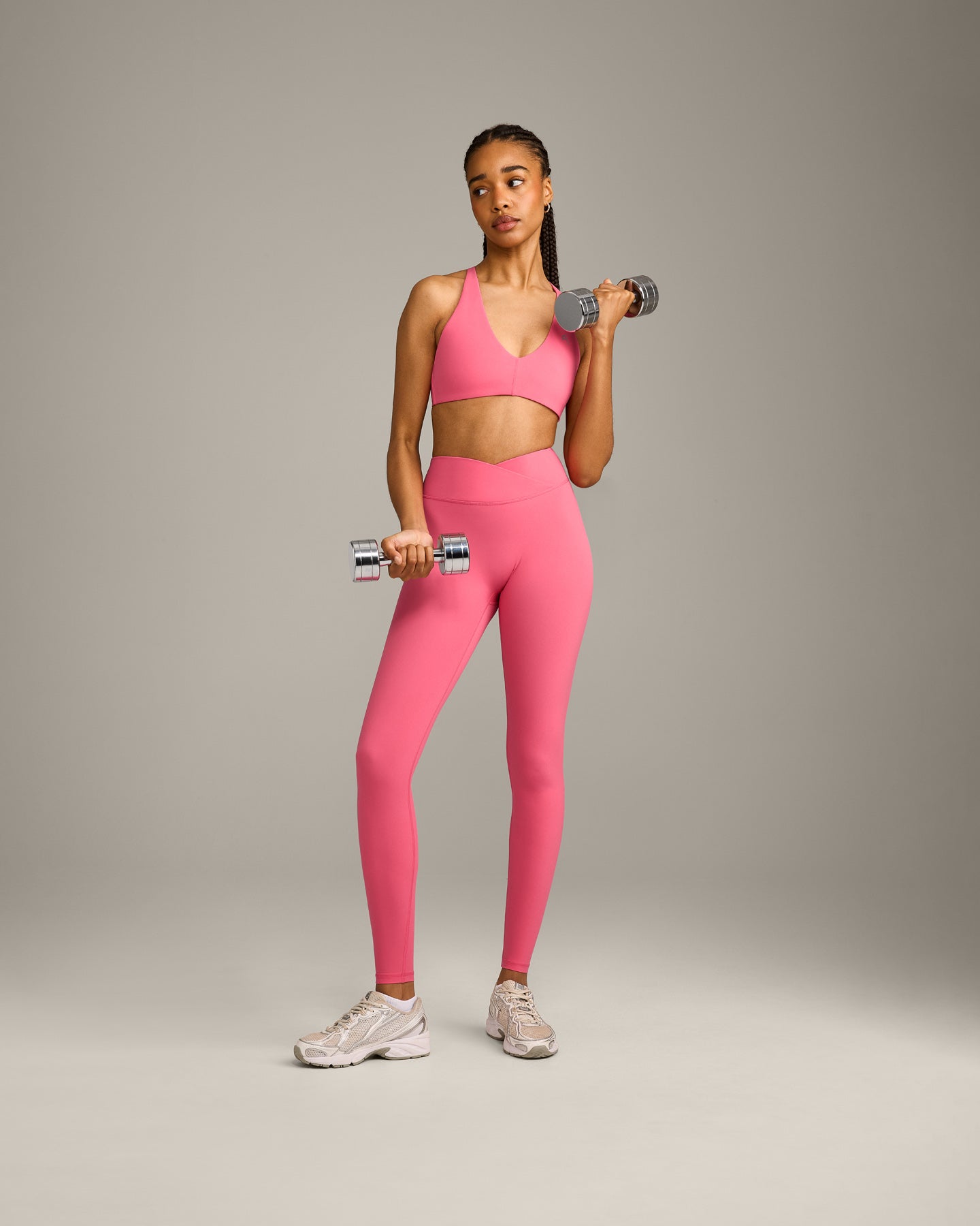 UnifiedMove Wrap Leggings with Reflective Logo | Hot Girl Pink