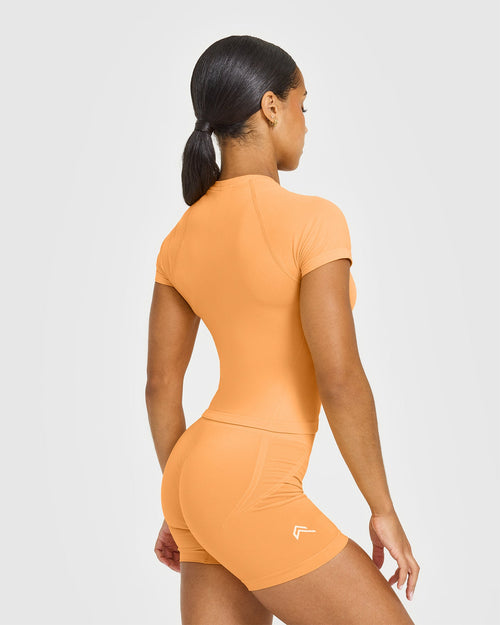 Go To Seamless Fitted Mid Top | Powdered Orange