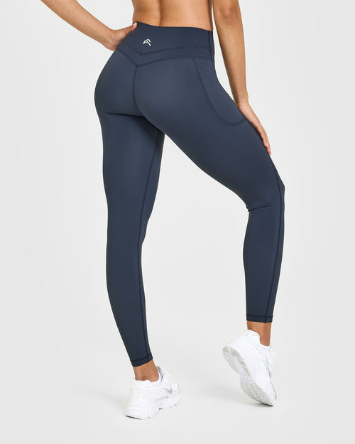 Unified High Waisted Pocket Leggings | True Blue