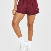 Oversized Piped Woven Track Shorts | Rosewood