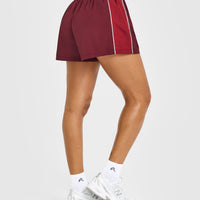 Oversized Piped Woven Track Shorts | Rosewood