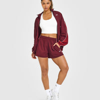 Oversized Piped Woven Track Shorts | Rosewood