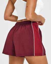 Oversized Piped Woven Track Shorts | Rosewood